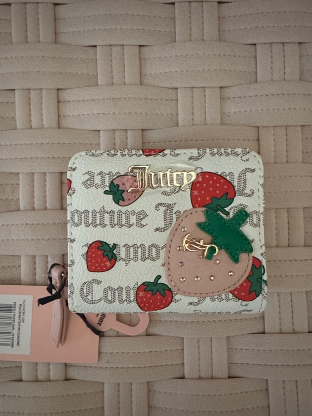 Juicy Couture Wallet with Red & Pink Strawberry Motif